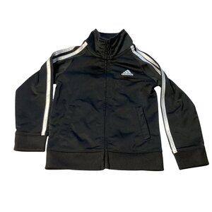 Adidas Black 3 Stripe Track Jacket, Size 3T